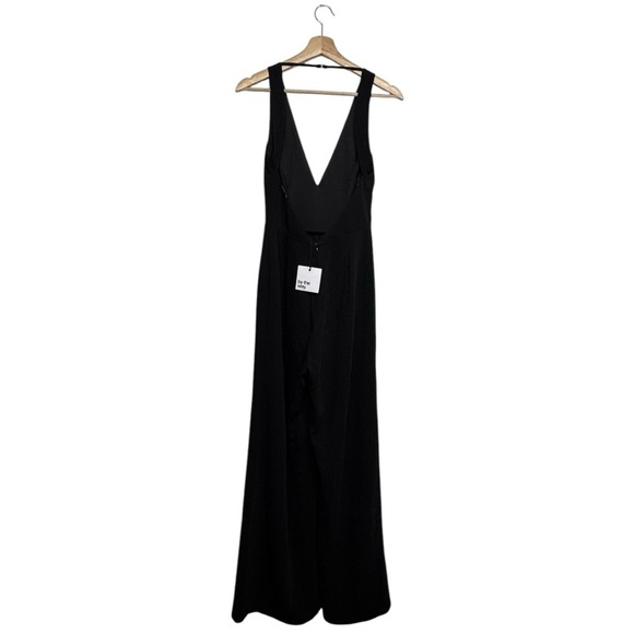 NWT REVOLVE BY THE WAY Carmela Deep V Wide Leg Backless Jumpsuit Black S - Picture 10 of 12